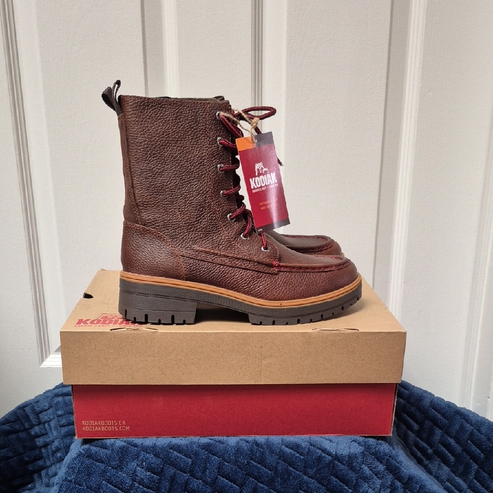 Kodiak Teslin Women's Brown Leather Boots Size 8.5, New W Tags!